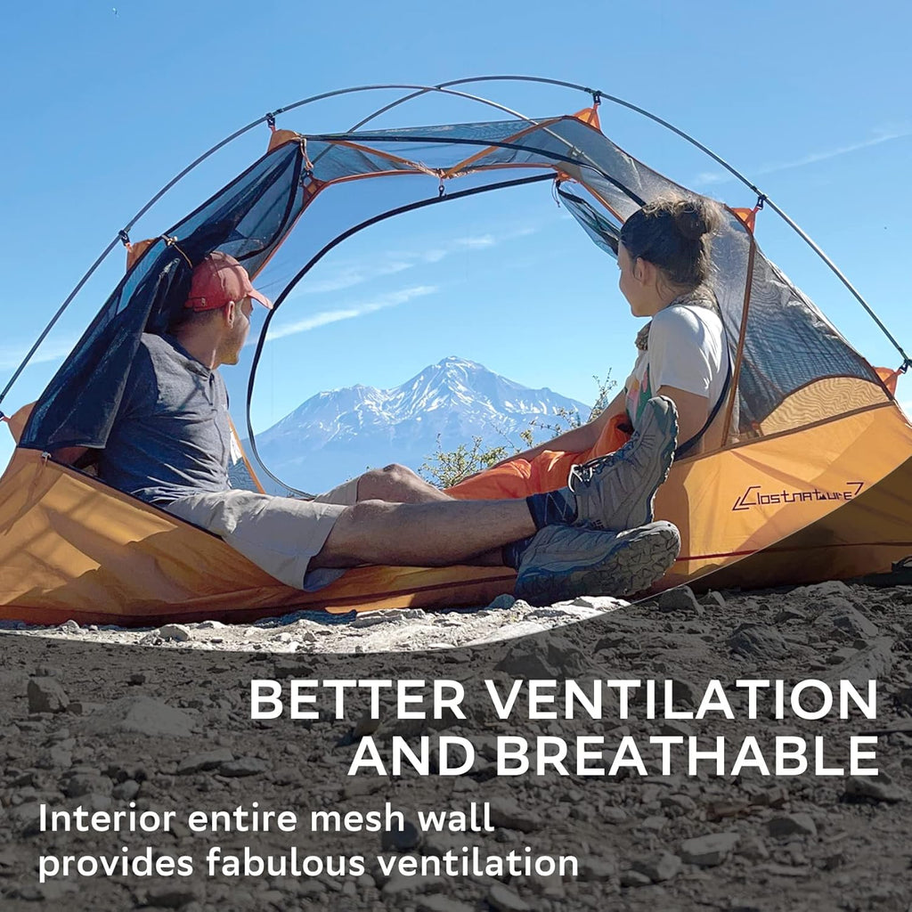 Lightweight Backpacking Tent - 1/1.5/2/3/4/6 Person Ultralight Waterproof Camping Tent, 3 Season Large Size Easy Setup Tent for Family, Outdoor, Hiking and Mountaineering
