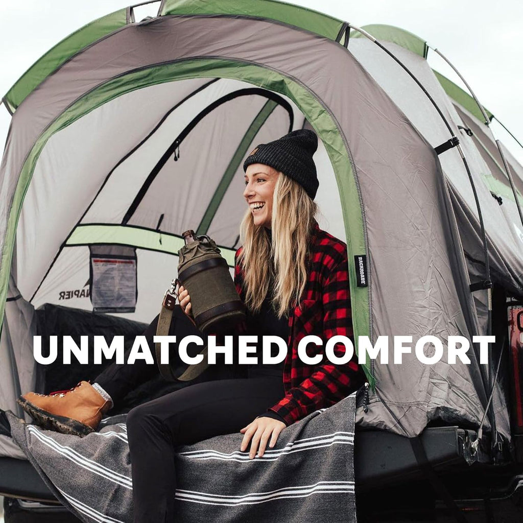 Backroadz Truck Tent | Pickup Truck Bed Camping Tent | Rainfly for Water Protection | Sturdy and Spacious 2-Person Truck Tent | Easy 10-Minute Setup | Gray/Green