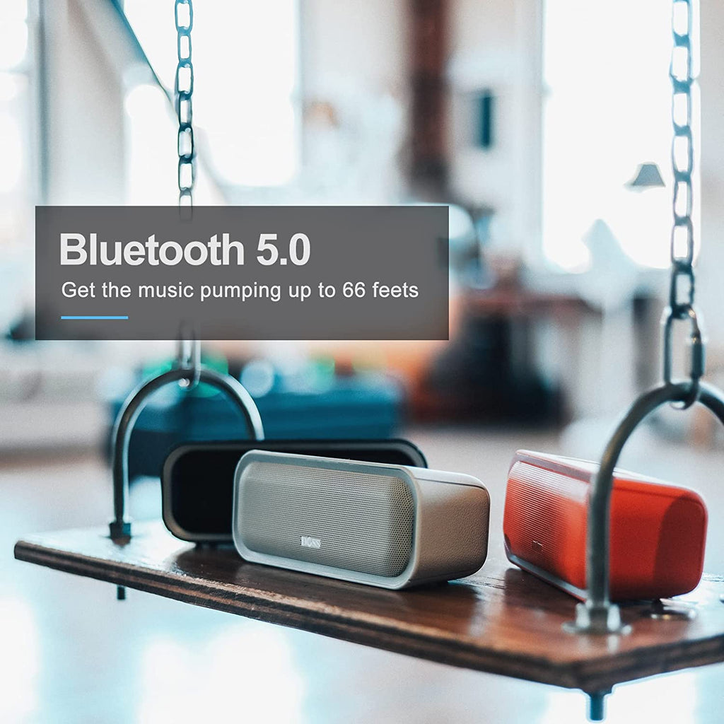 Bluetooth Speaker, Soundbox Pro Wireless Speaker with 20W Stereo Sound, Active Extra Bass, Bluetooth5.0, IPX6 Waterproof, Wireless Stereo Pairing, Multi-Colors Lights, 20Hrs Playtime -Blue