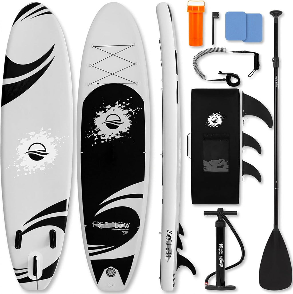 Inflatable Stand up Paddle Board - Wide Stable Design, Non-Slip Deck for Adults & Youth with Premium Paddle Board Accessories: Carry Bag, Dual Action Pump, Paddle, Ankle Leash