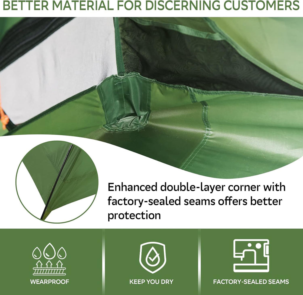 Lightweight Backpacking Tent - 1/1.5/2/3/4/6 Person Ultralight Waterproof Camping Tent, 3 Season Large Size Easy Setup Tent for Family, Outdoor, Hiking and Mountaineering