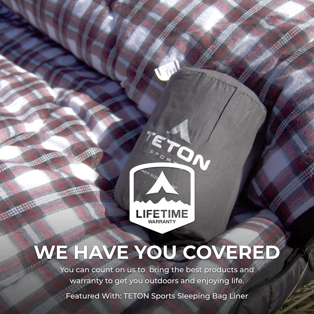 Teton Mammoth Queen Size Double Sleeping Bag- a Warm Bag the Whole Family Can Enjoy – Great for Camping, Hunting and Base Camp. Compression Sack Included