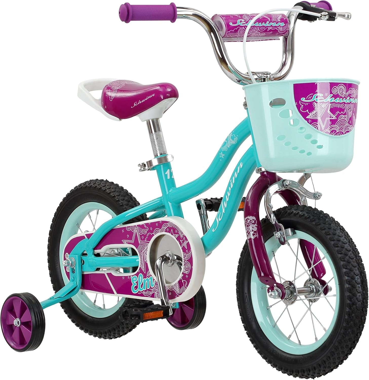 Elm Bike, 12 Inch Bike for Kids Ages 2-4, Smartstart Ergonomic Design for Kids, Adjustable Seat Grows with Your Child, Rear Coaster Brake and Front Caliper Brake, Training Bicycle