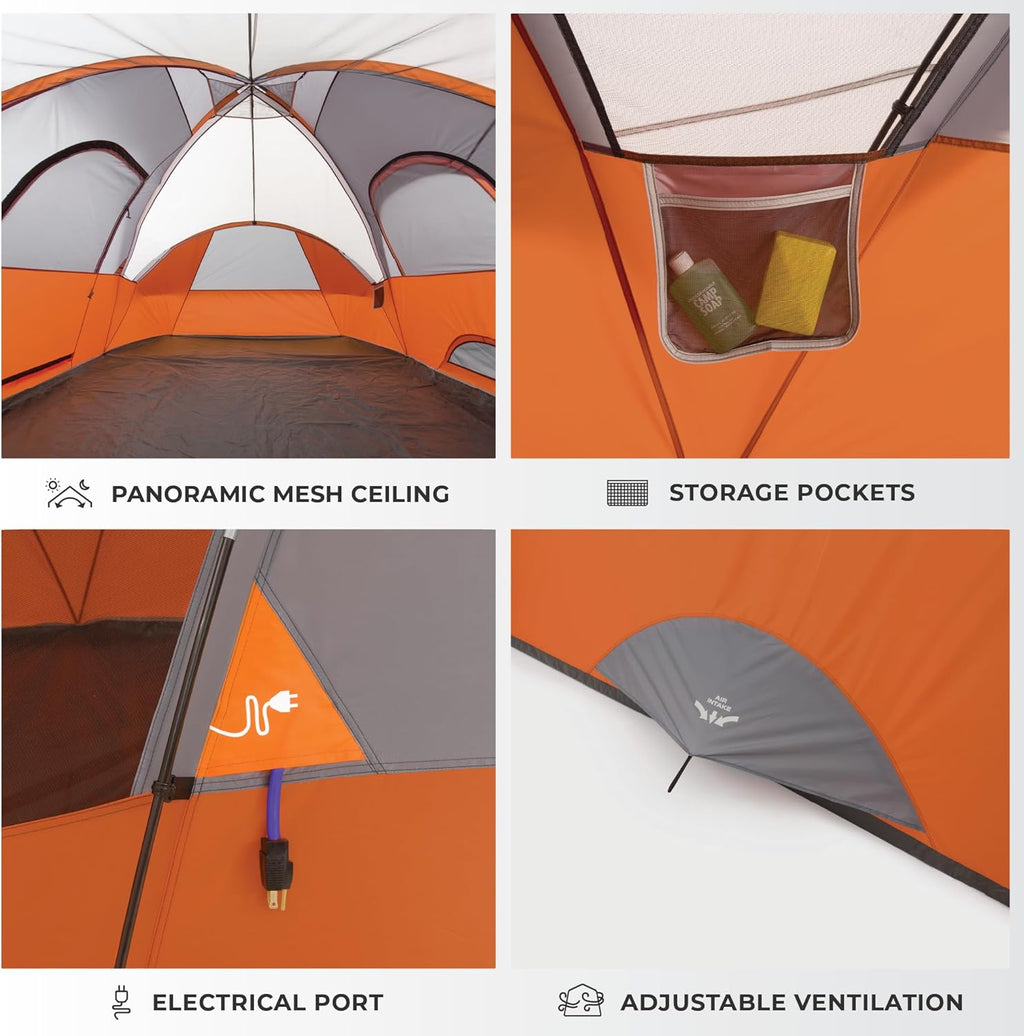 Tent for Family Camping, Hiking and Backpacking | Dome Camp Tents with Included Tent Gear Loft for Outdoor Accessories