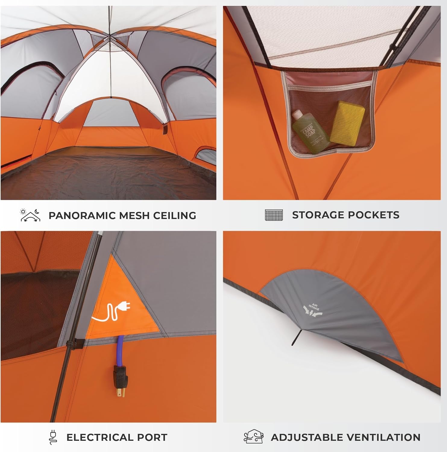 Tent for Family Camping, Hiking and Backpacking | Dome Camp Tents with Included Tent Gear Loft for Outdoor Accessories