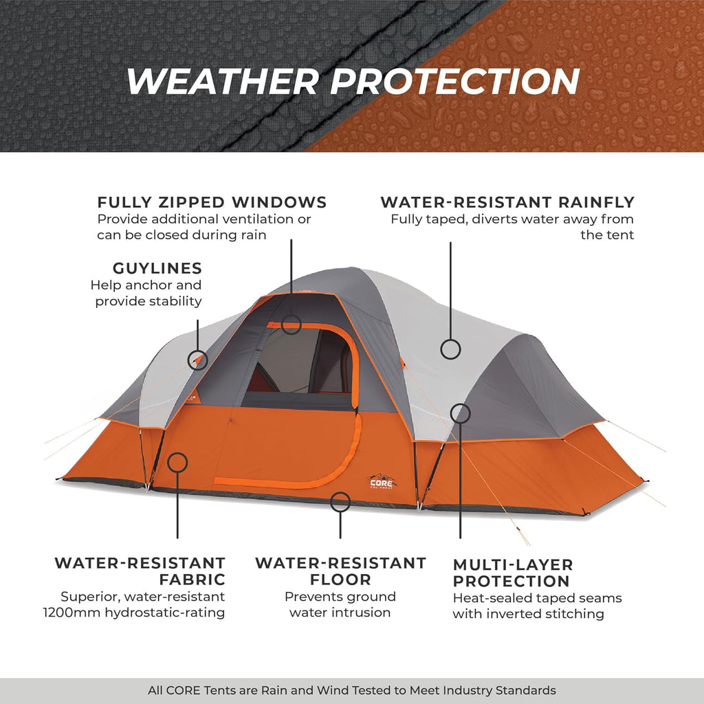 Tent for Family Camping, Hiking and Backpacking | Dome Camp Tents with Included Tent Gear Loft for Outdoor Accessories