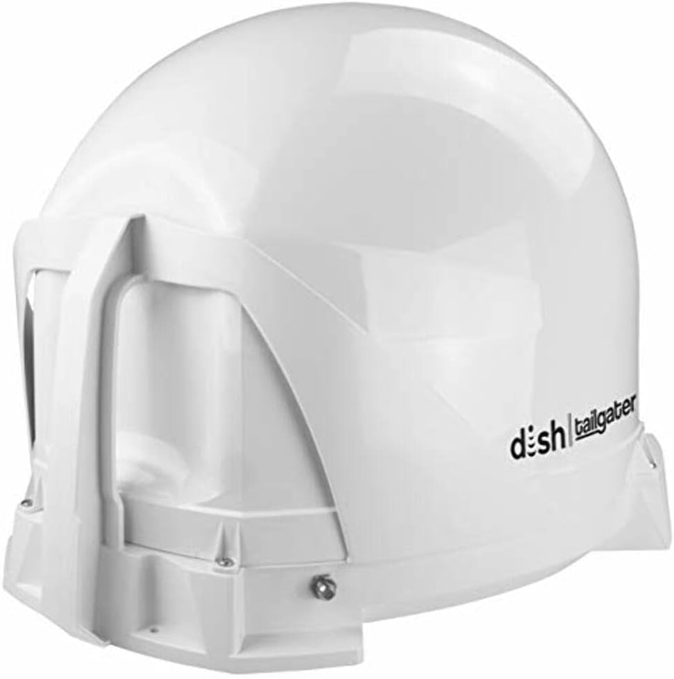 DT4450 DISH Tailgater Bundle - Portable/Roof Mountable Satellite TV Antenna and DISH Wally HD Receiver , White , Western & Eastern Arc Satellites