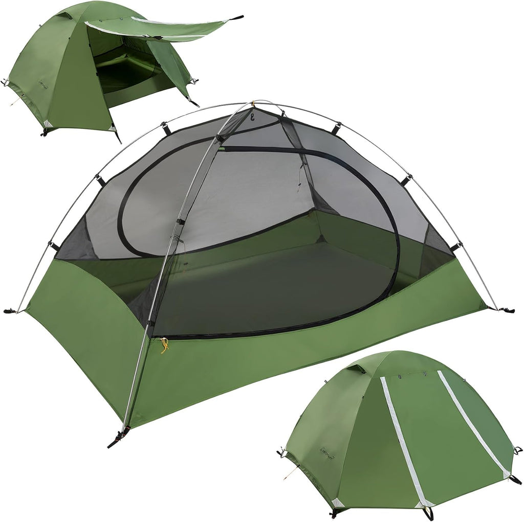 Lightweight Backpacking Tent - 1/1.5/2/3/4/6 Person Ultralight Waterproof Camping Tent, 3 Season Large Size Easy Setup Tent for Family, Outdoor, Hiking and Mountaineering