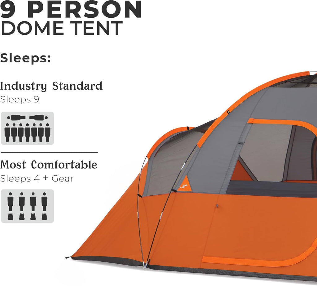 Tent for Family Camping, Hiking and Backpacking | Dome Camp Tents with Included Tent Gear Loft for Outdoor Accessories