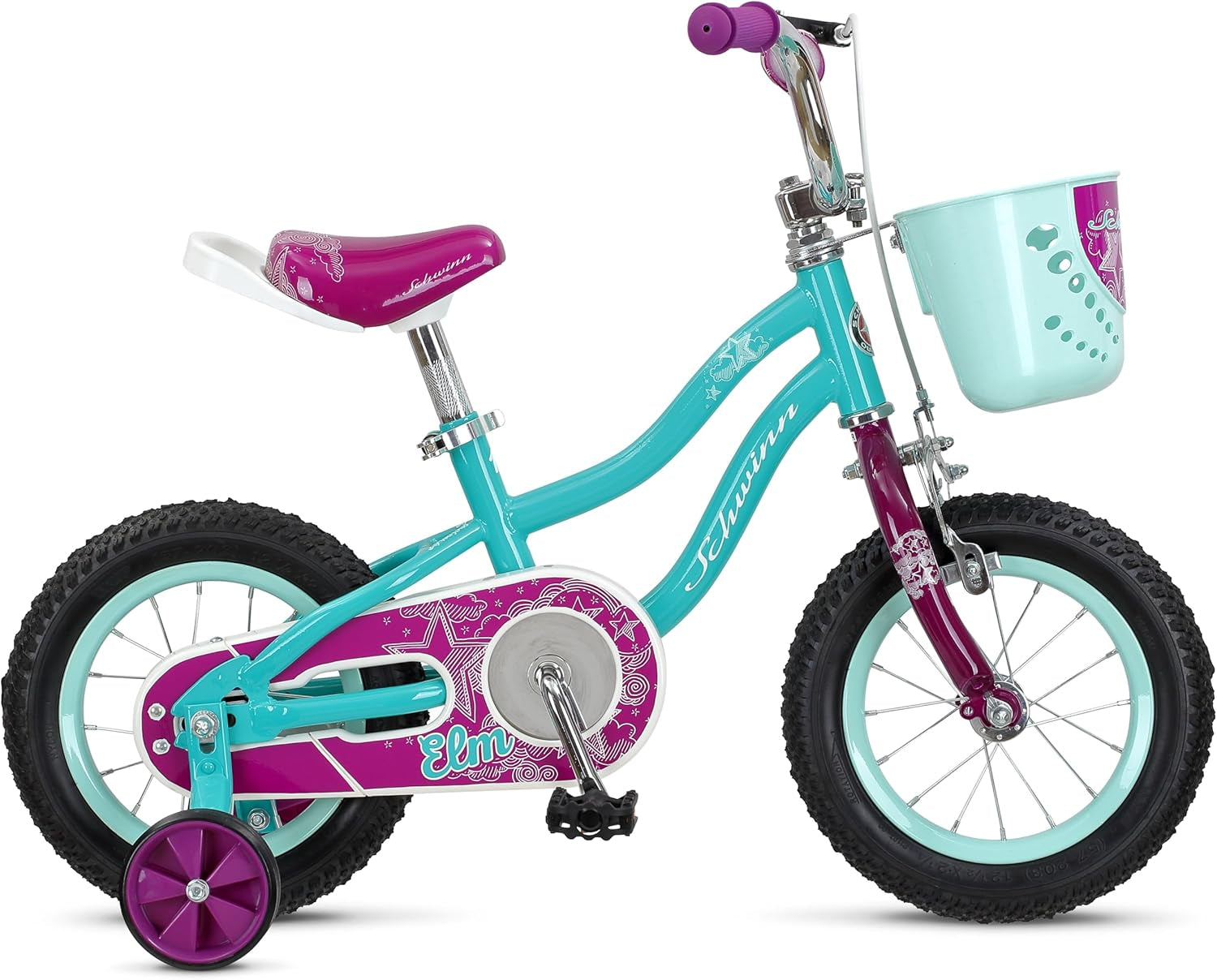Elm Bike, 12 Inch Bike for Kids Ages 2-4, Smartstart Ergonomic Design for Kids, Adjustable Seat Grows with Your Child, Rear Coaster Brake and Front Caliper Brake, Training Bicycle
