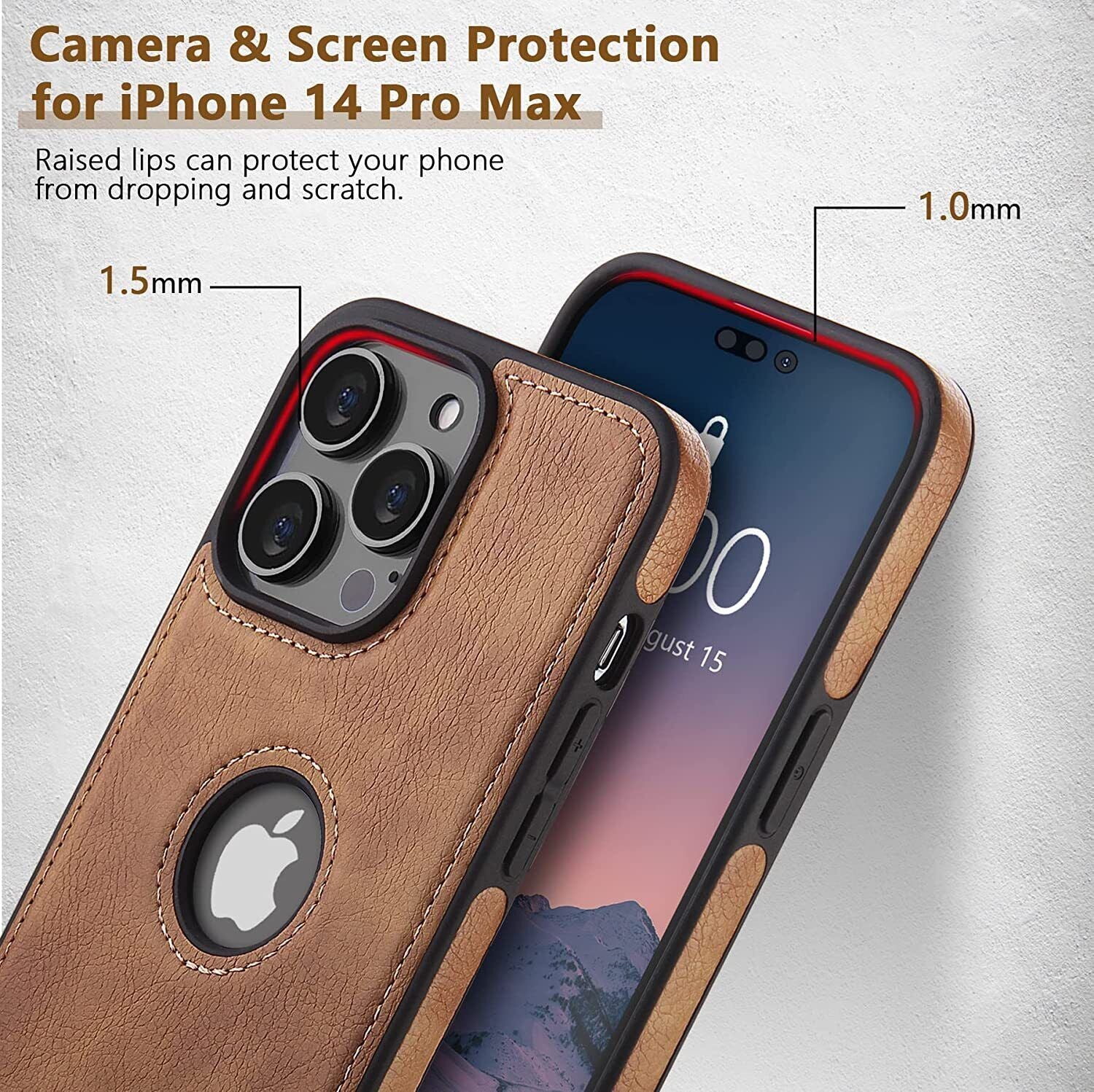 Shockproof Protective Leather Case for Iphone 17 16 15 14 plus 13 12 11 Pro Max